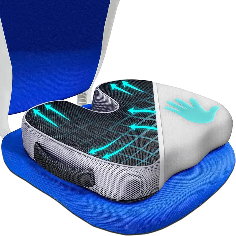 Pressure-Resistant Breathable Ergonomic Seat Cushion with Curved Surface