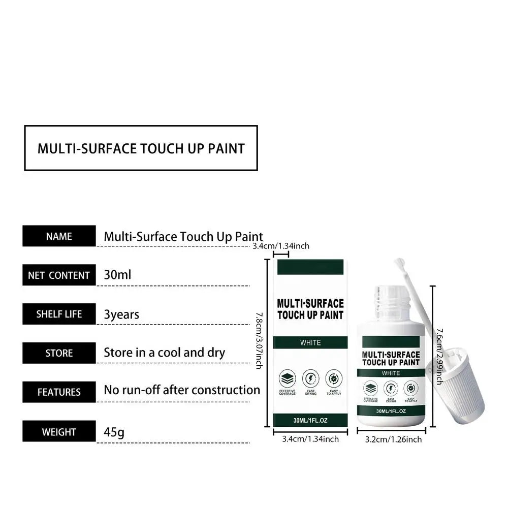 White Paint Pen for Wood and Metal - Waterproof, Fast Drying, Scratch Filler, 30ML