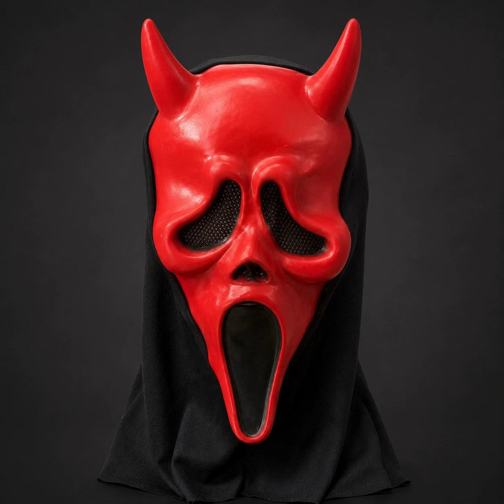 Halloween Creepy Face Mask with Tongue Out - Scary Cosplay Prop for Parties