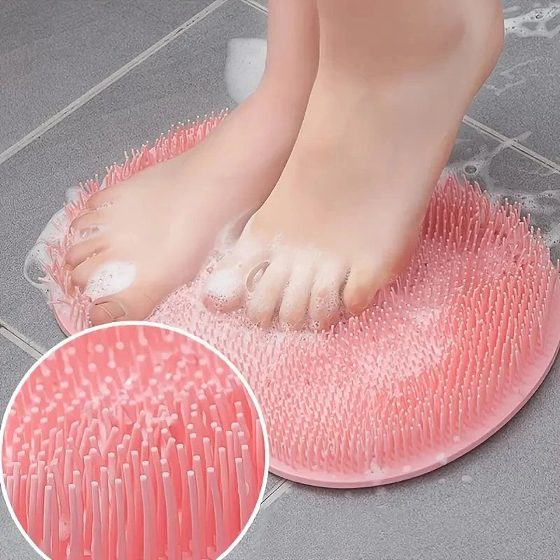Back Scrubbing Brush Body Massage Foot Exfoliator with Suction Cups - Bath & Shower Tool