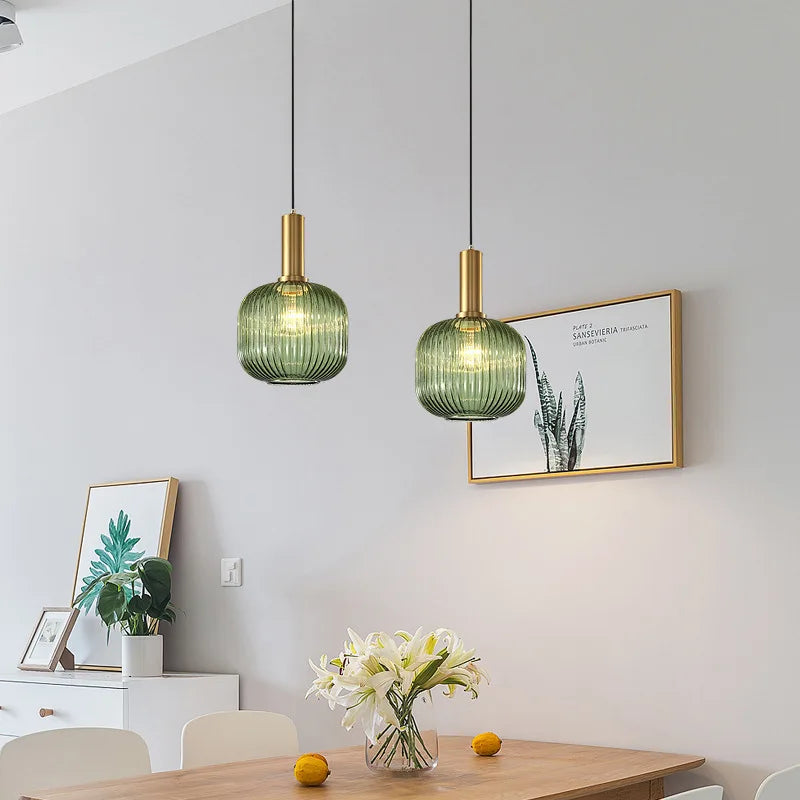 Glass Pendant Lights E27 Smoke Gray for Kitchen Dining Living Room Bar Home Decor Hanging Lighting