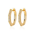 Polygon Zirconia Earrings for Women Stainless Steel Hoop Jewelry Trend 2024