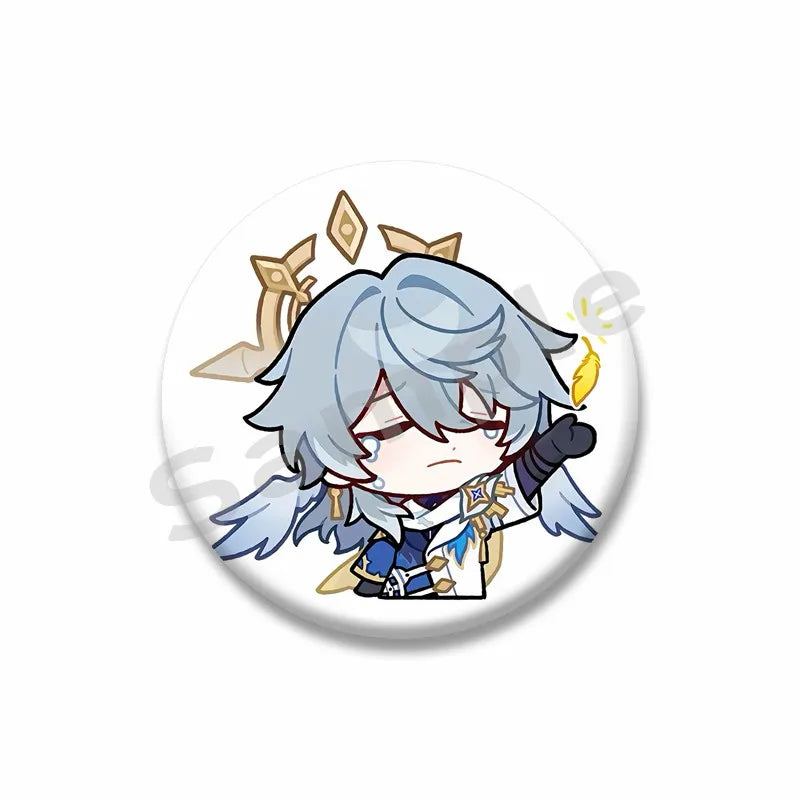 Honkai Star Rail Brooch Pin Set - Cute Cartoon Badge Accessories for Clothes & Backpack