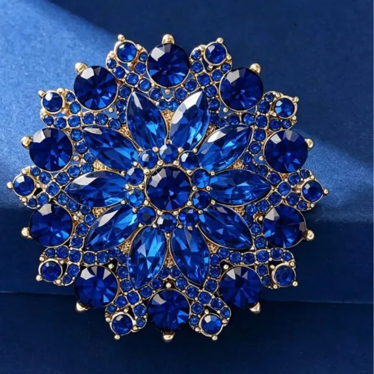 Green Rhinestone Sunflower Brooches for Women - Party Jewelry & Accessories
