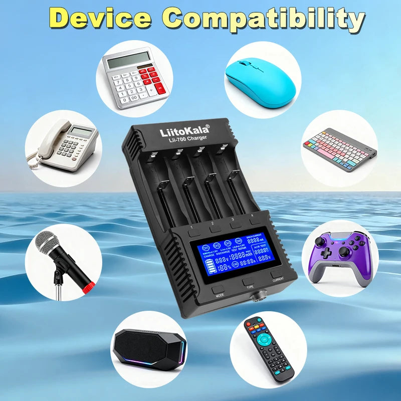 Universal Battery Charger 18650 AA AAA Fast Charge with Overcharge & Reverse Protection