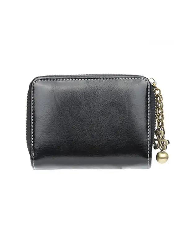 Women’s Short European and American Fashion Buckle Wallet with Zipper Coin Pocket