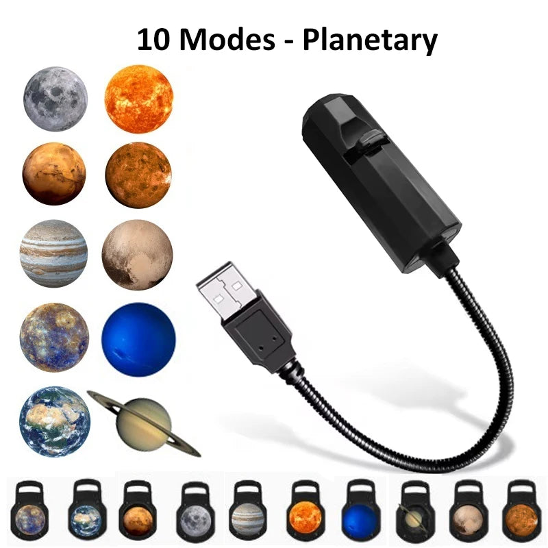 USB Projector Night Light for Wall & Ceiling Decor - Multi-Scene Rotatable Halloween & Christmas Lighting