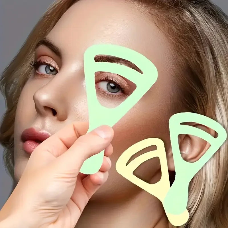 Eyebrow Drawing Assistant - Natural Arc Shaping Card, Reusable Template, Travel Friendly