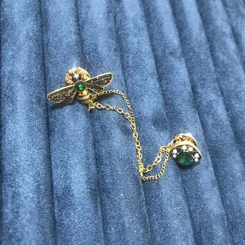 Women’s Bee Crystal Tassel Brooch - Elegant Insect Design, Versatile Jewelry
