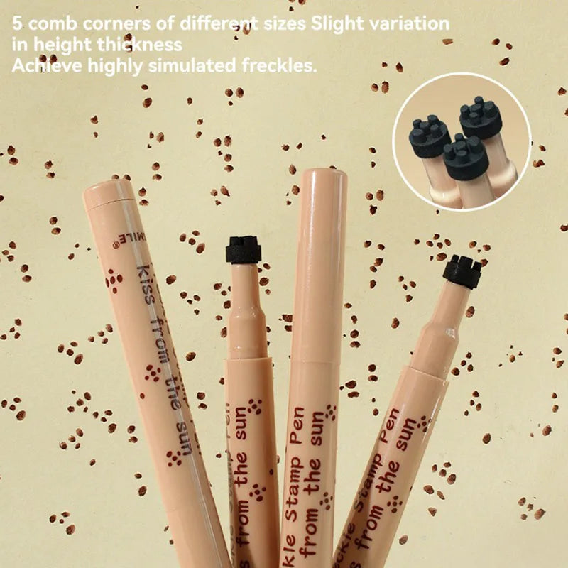 Natural Waterproof Freckles Pen Makeup Tool - Lifelike Dot Spot Stamp for Cosmetic Use