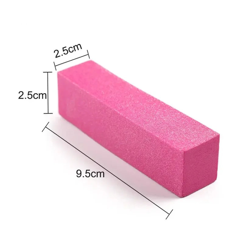 Pink Nail Buffer Blocks 10-Piece Manicure Pedicure File Set for Sensitive Nails