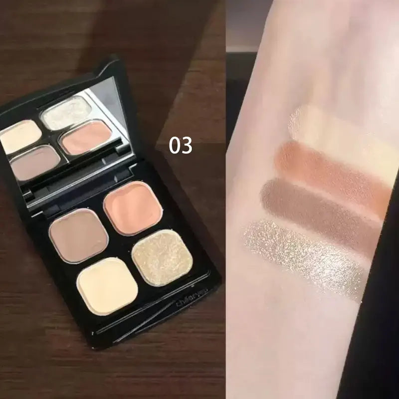 Refillable Eyeshadow Palette with 4 Harmonious Shades - No Fallout, Smooth Application