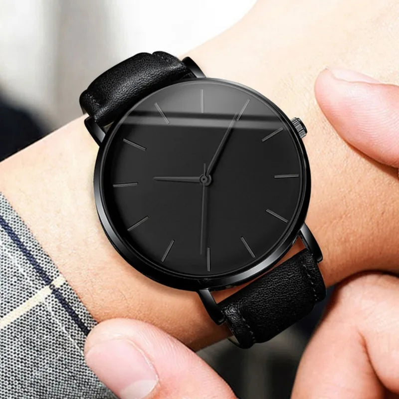 Men's Fashion Watch Jewelry Set - Quartz Wristwatch, Necklace, Bracelet & Ring, Multiple Colors