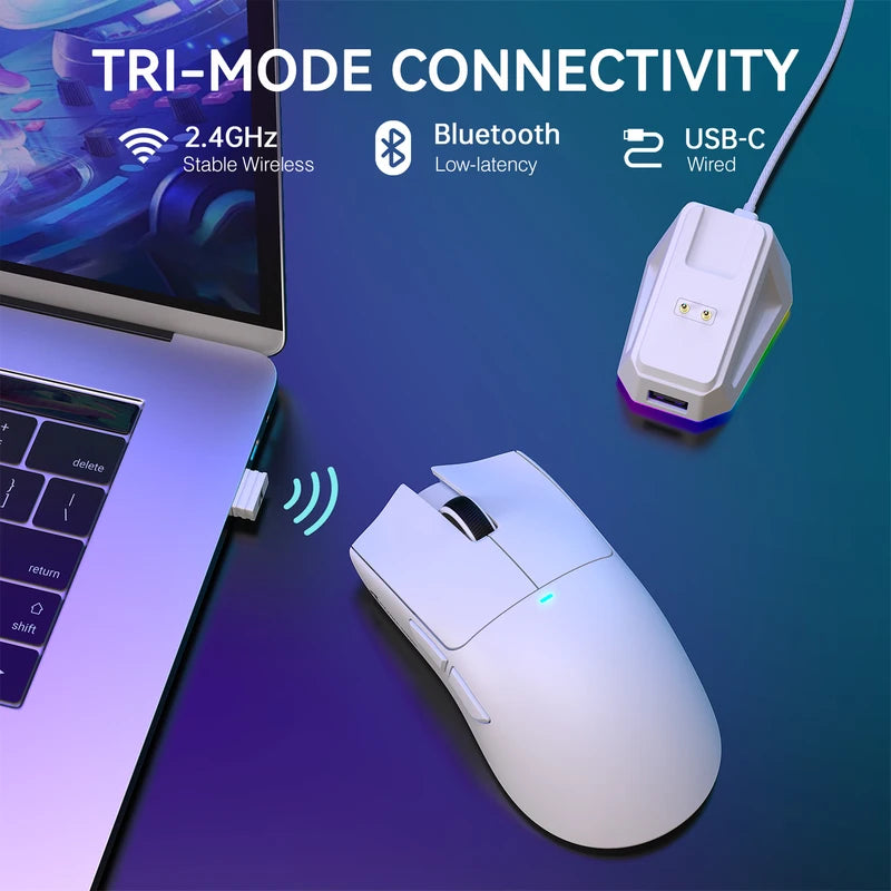 Wireless Gaming Mouse with RGB Backlight 22K DPI Optical Sensor – Lightweight