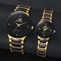 Couples' Analog Quartz Watches Set - Stainless Steel Band Men Women