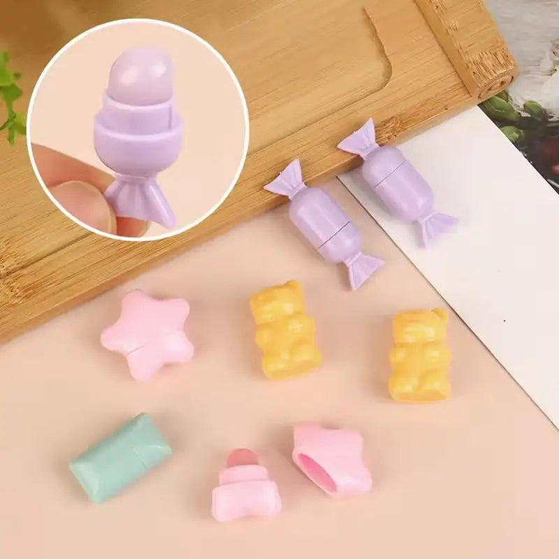 Mini Silicone Lip Brush - Angled Concealer & Lip Gloss Applicator, Cute Bear Design