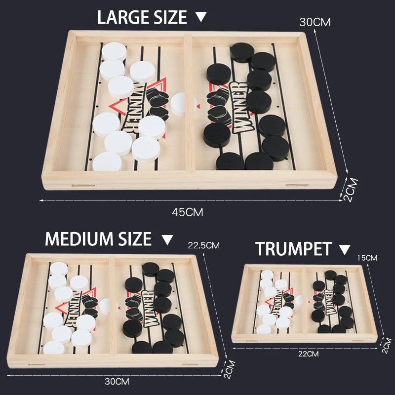 Wooden Bouncing Chess Tabletop Two-Player Battle Game - Child & Parent Interactive Toy
