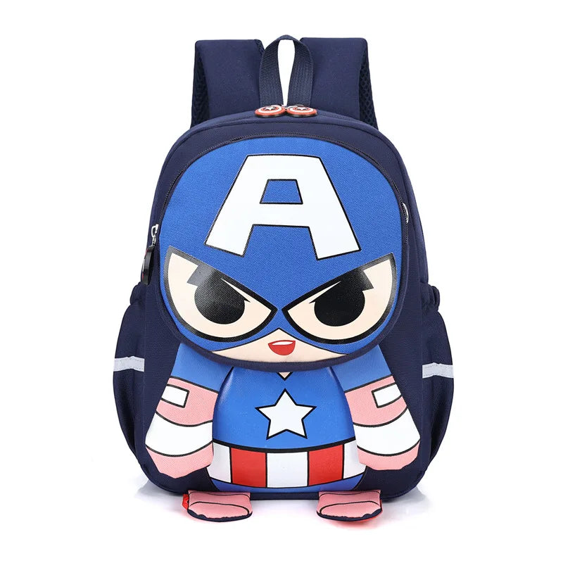 Kids Cartoon Spider-Man and Iron Man Backpack for School and Travel