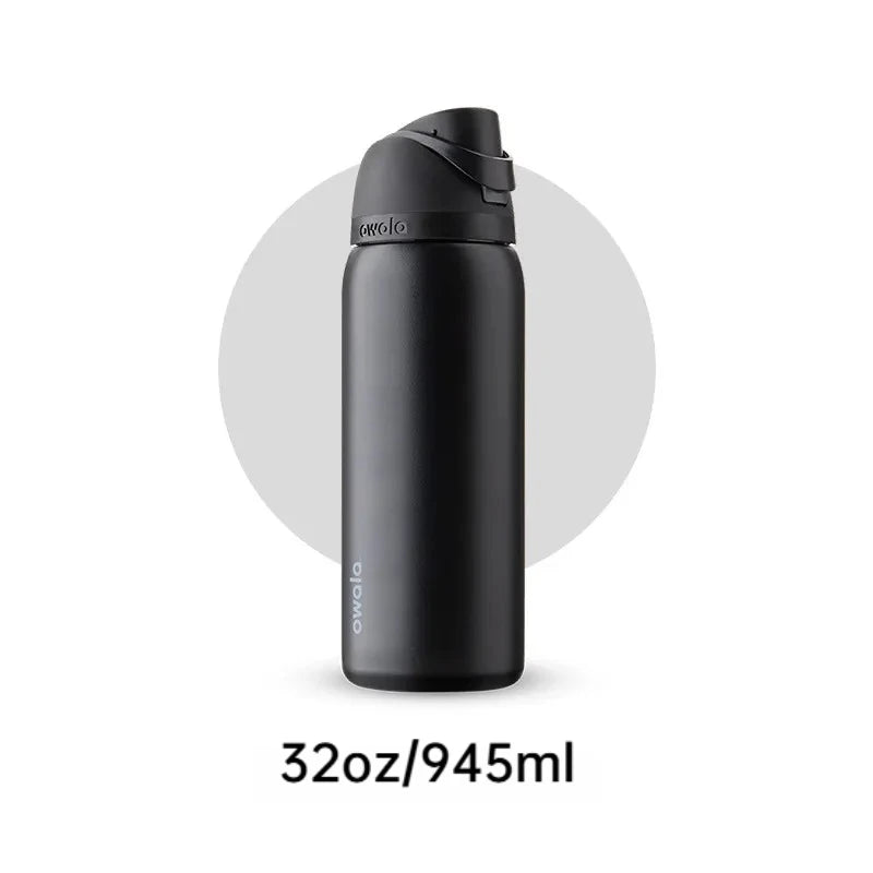 32oz Insulated Stainless Steel Water Bottle with Leakproof Built-in Straw - Travel & Sports
