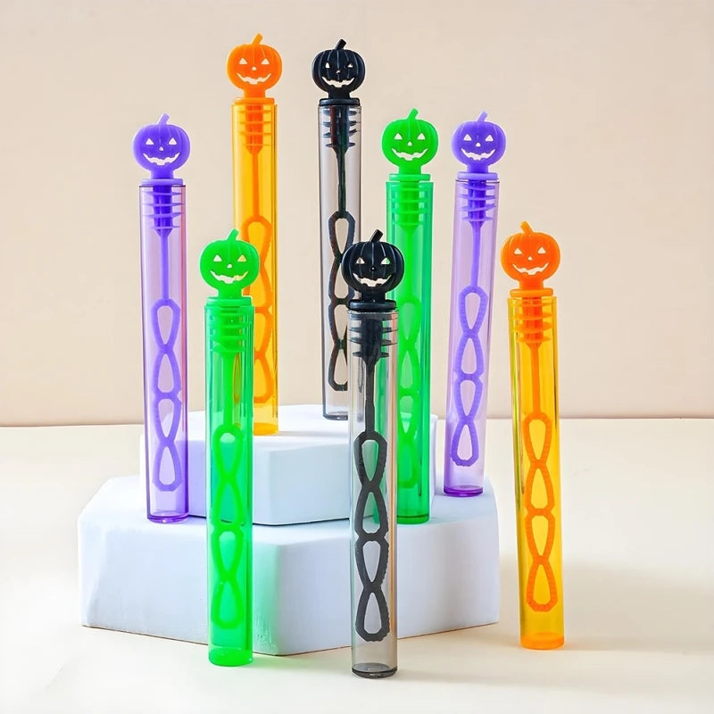Halloween Pumpkin Test Tubes - 10-50 Pack, Colorful Plastic Party Favors