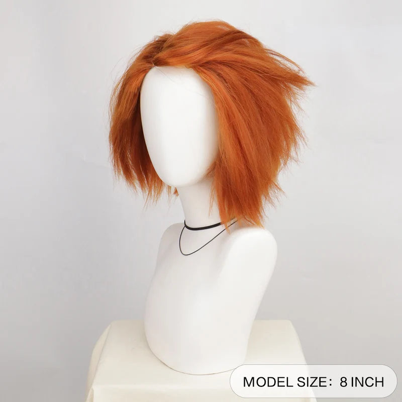 Halloween Costume Wig - Short Orange Brown Synthetic Killer Wig for Men