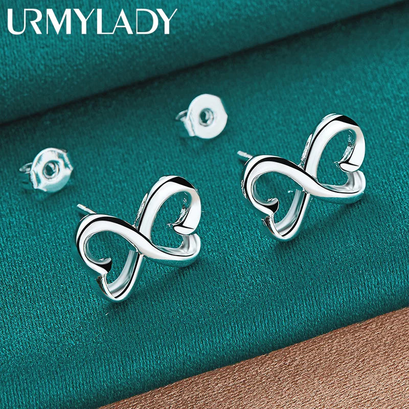 925 Sterling Silver Jewelry Set for Women Valentines Day Gift Necklace Earrings Ring