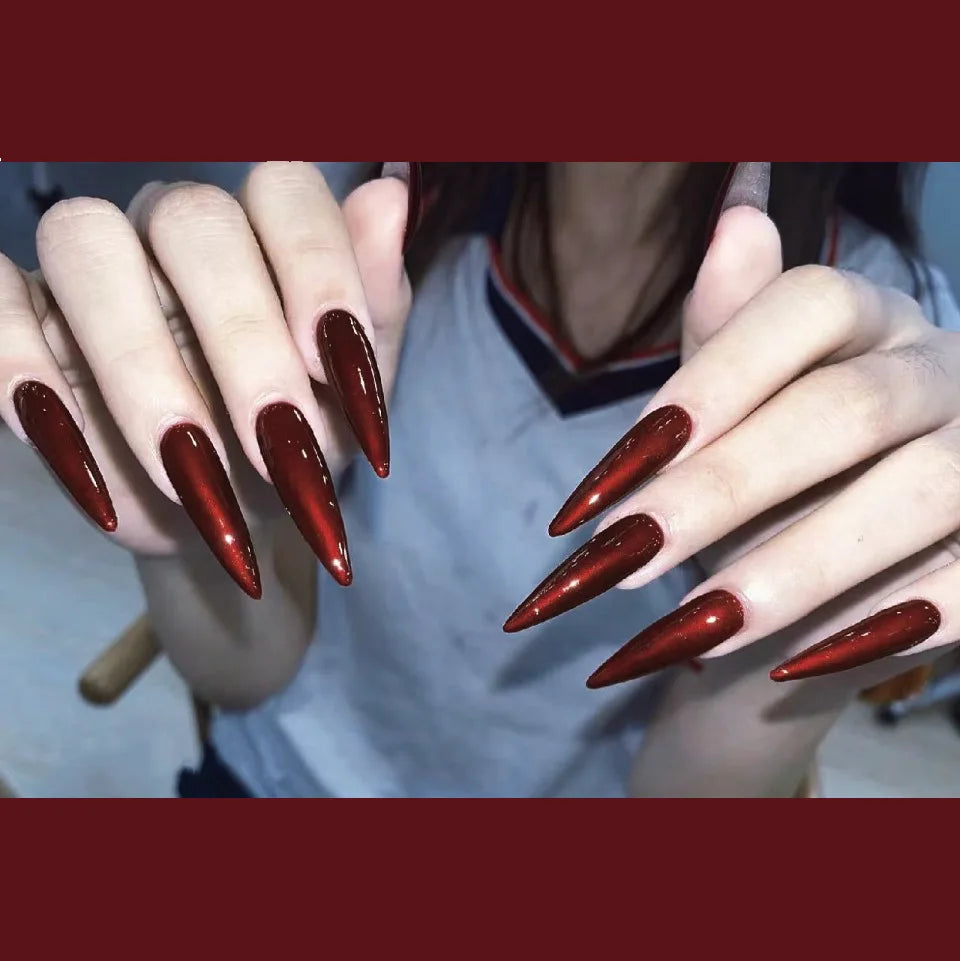 Gradient Press-On Nails Medium Length Coffin Fake Nails with Sticky Tabs - 24 Pieces