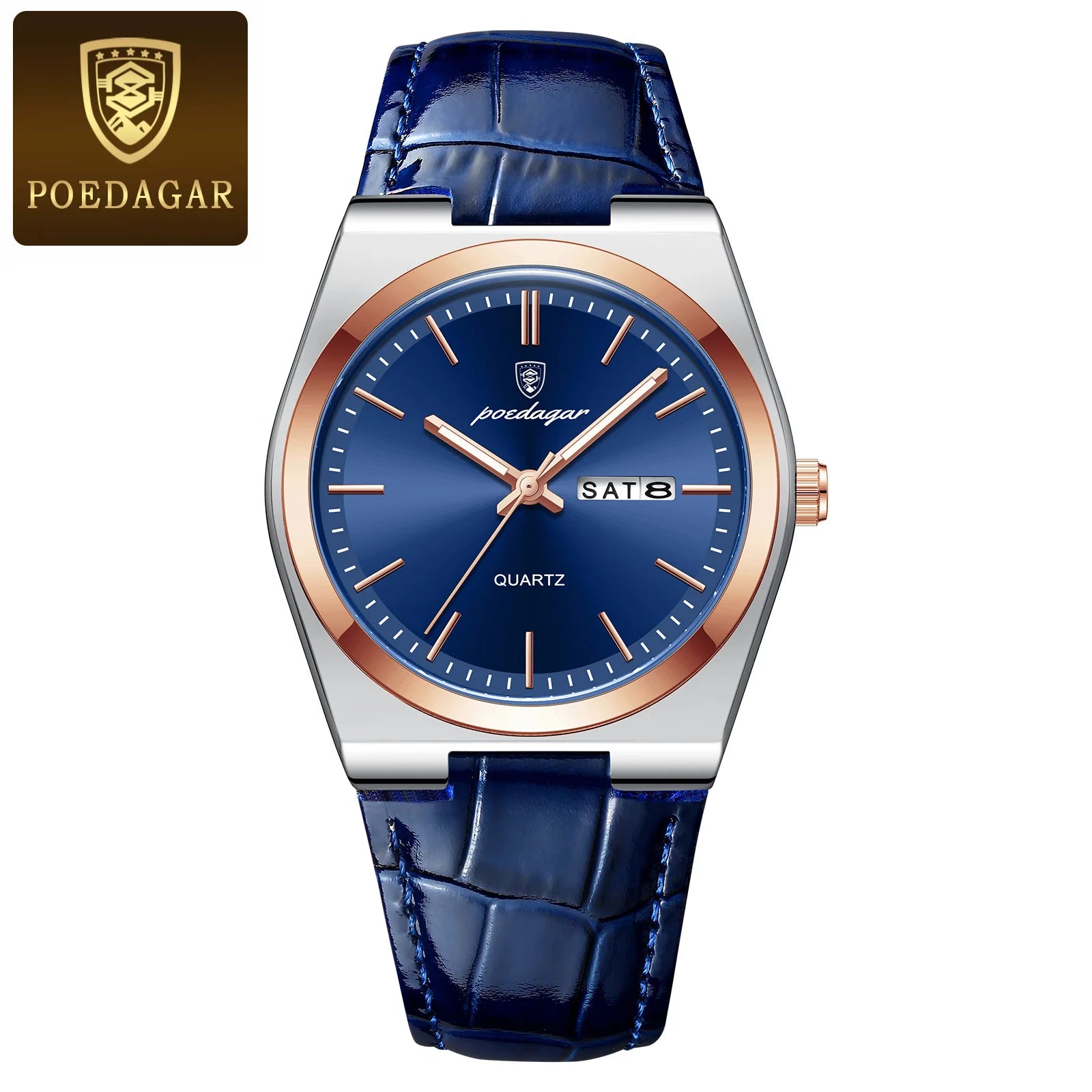 Luxury Waterproof Men’s Quartz Watch with Luminous Date Week Display - Business Style