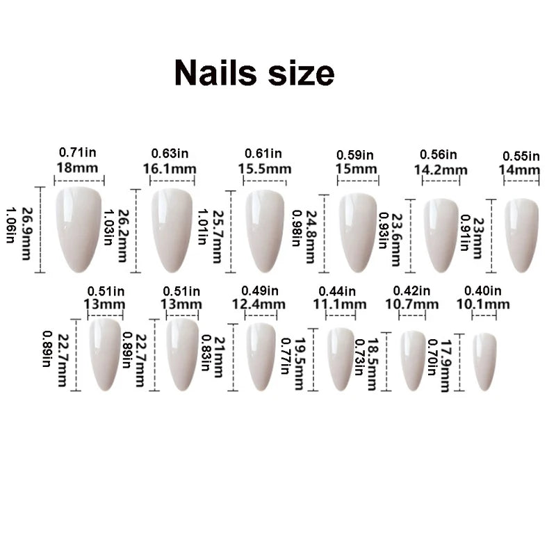 24Pcs Fake Nail Set with 3D Embossed Flowers Leopard Polka Dot Design – Almond Tips, Press-On Nails for Women & Girls