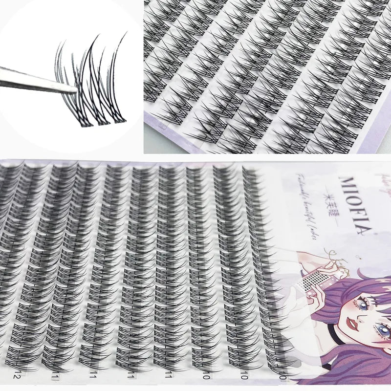 120 Pairs Mink False Eyelash Clusters Natural Russian 3D Fishtail Lash