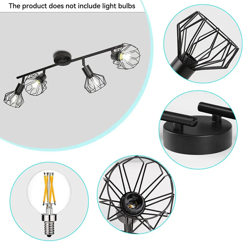 Adjustable Metal Chandelier LED Ceiling Pendant Light for Living Room & Kitchen