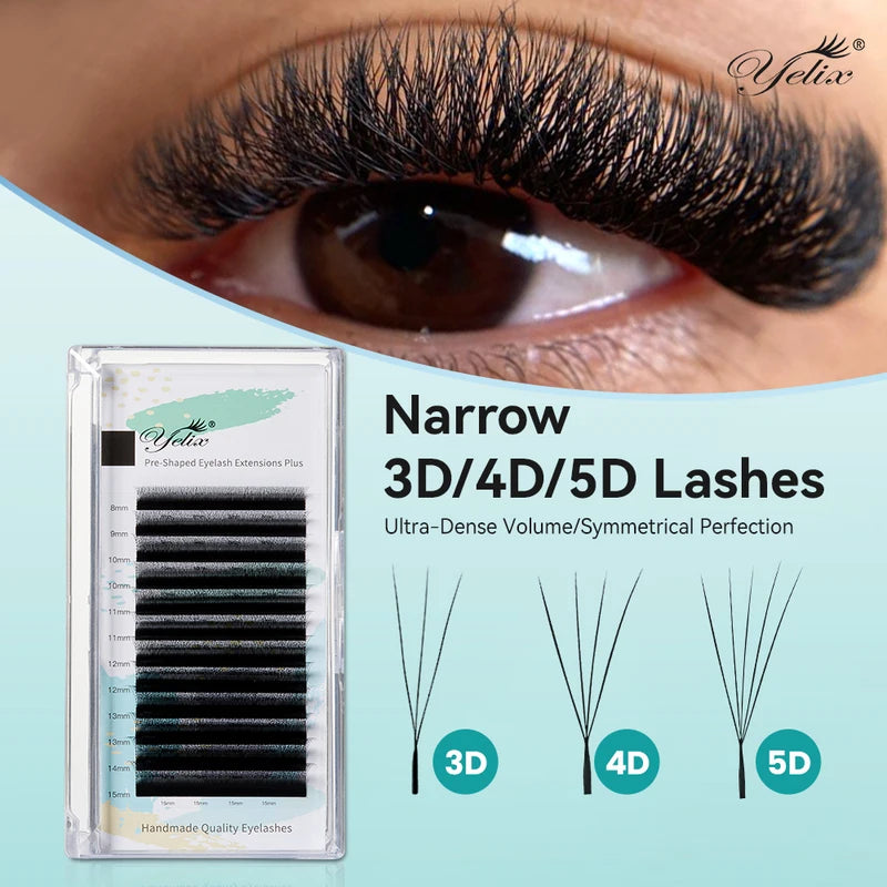 False Eyelash Extensions W Style Premade Fans for Natural Lash Look