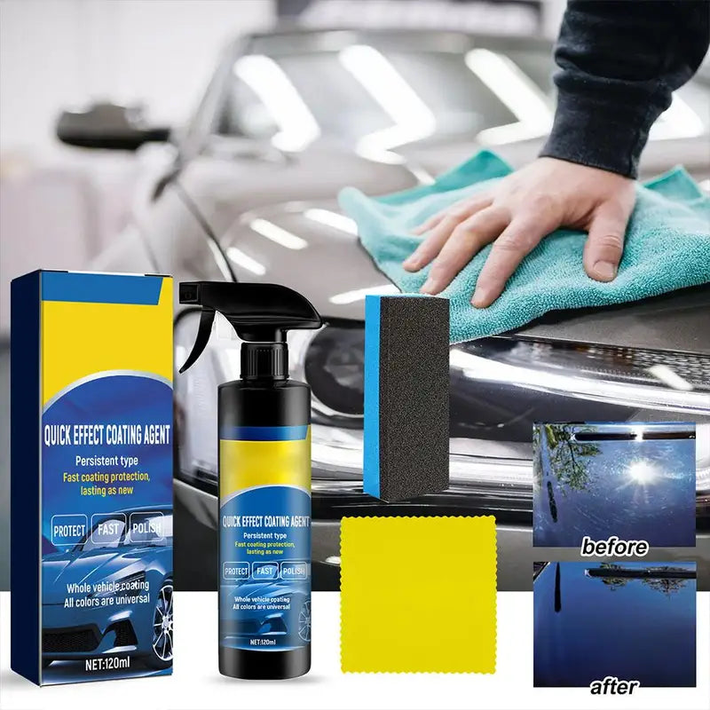 120ml Car Coating Spray Waterless Wax Polish for Car & Motorcycle Protection