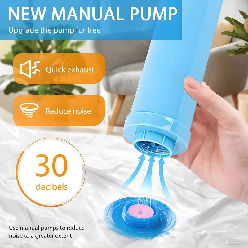 Vacuum Storage Bags for Clothes and Bedding - Space Saver Organizer with Pump