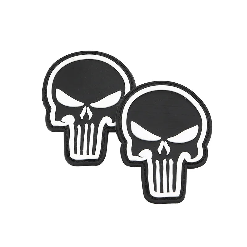 Luminous Skeleton Head Patch with Hook Backing for Tactical Backpack & Gear