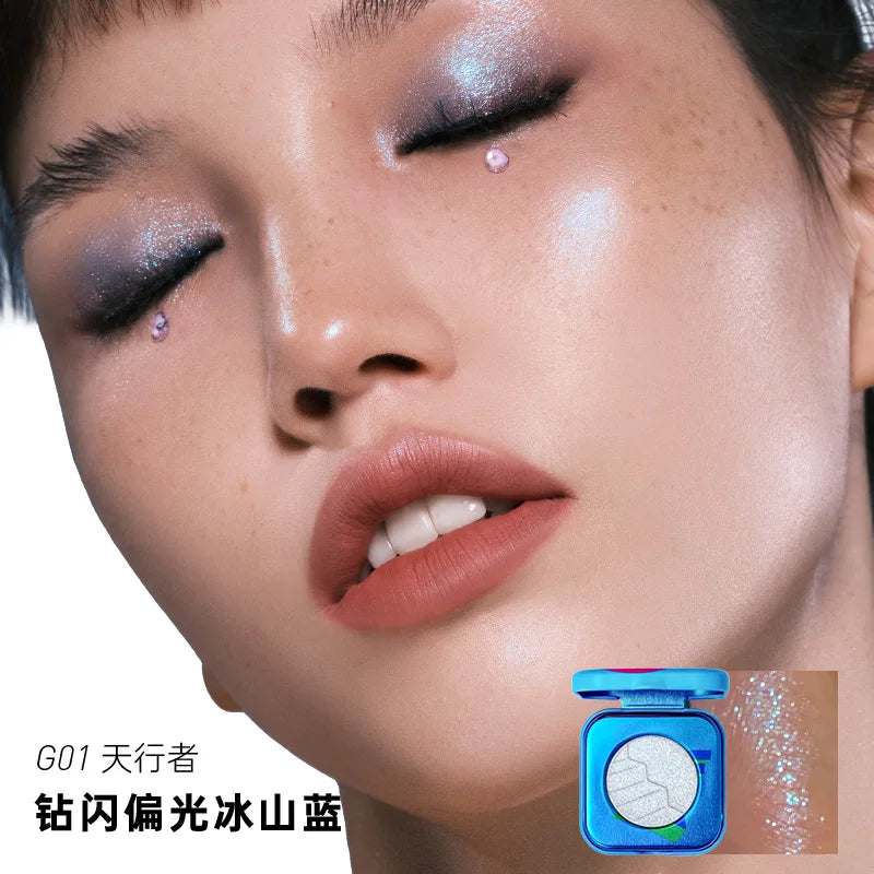 Kaleidos Space Age Prophecy Highlighter Palette Chrome Glitter Face Makeup & Diamond Powder