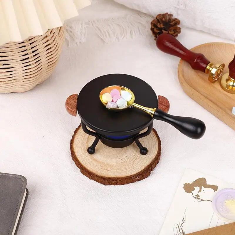 Sealing Wax Furnace with Melting Pot and Spoon Tool for Wedding Invitations DIY Crafts
