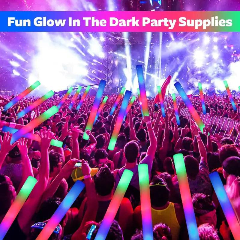 10PCS Neon Glow Stick Light Up Foam Bar for Events & Night Parties