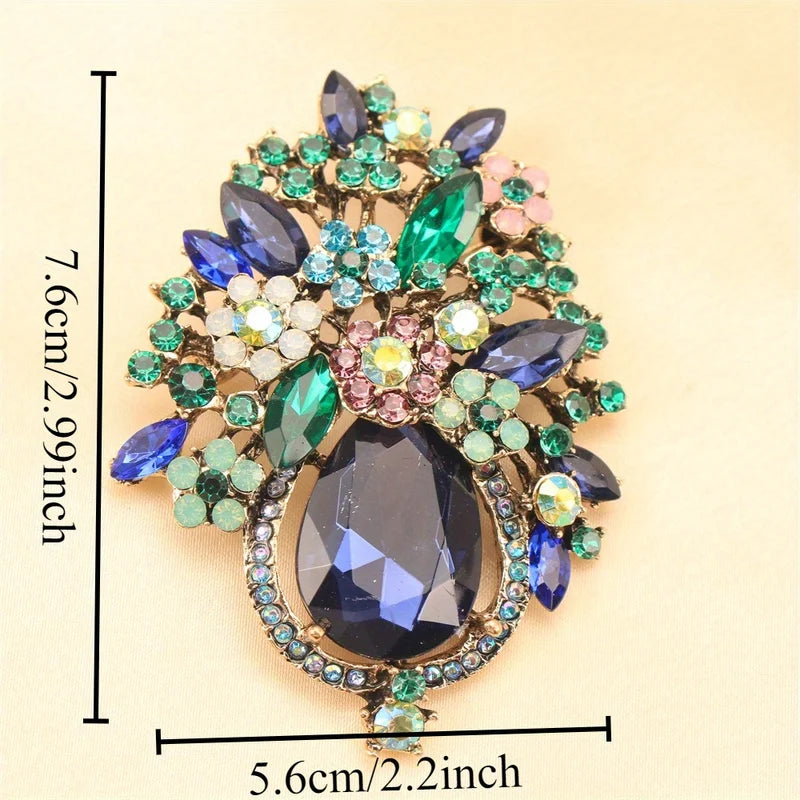 Luxury Flower Brooch Pin Jewelry Accessory for Men Women Wedding Party Gift