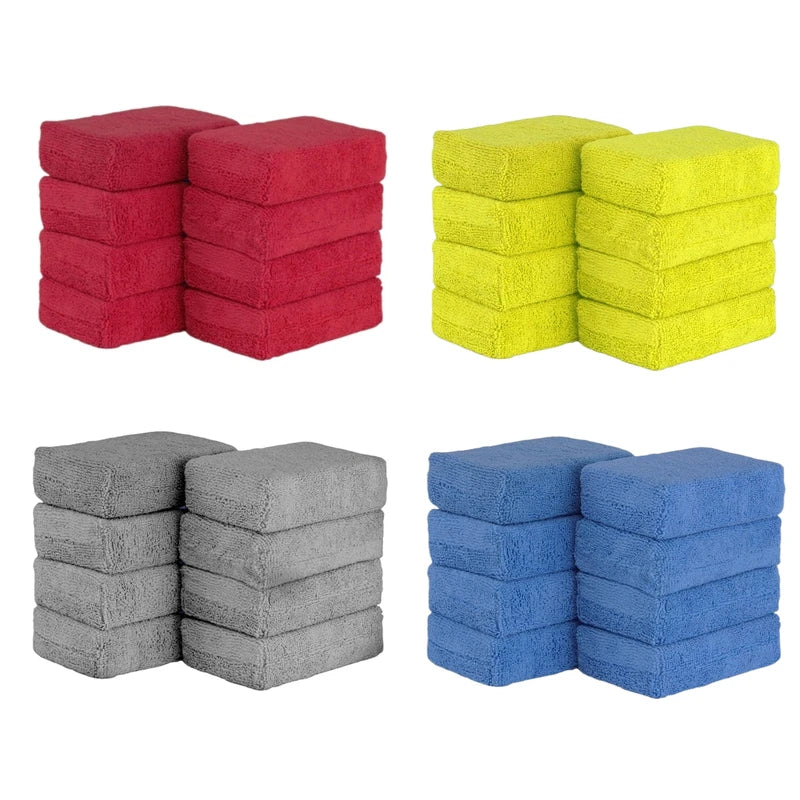 8PCS Microfiber Car Wax Applicator Pads - Soft Foam Detailing Sponges for Vehicle Polishing