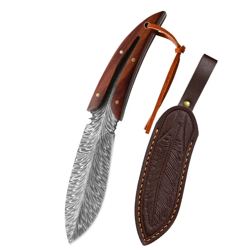 Professional Chef Utility & Boning Knife with Wooden Handle - Stainless Steel, Sharp, Durable