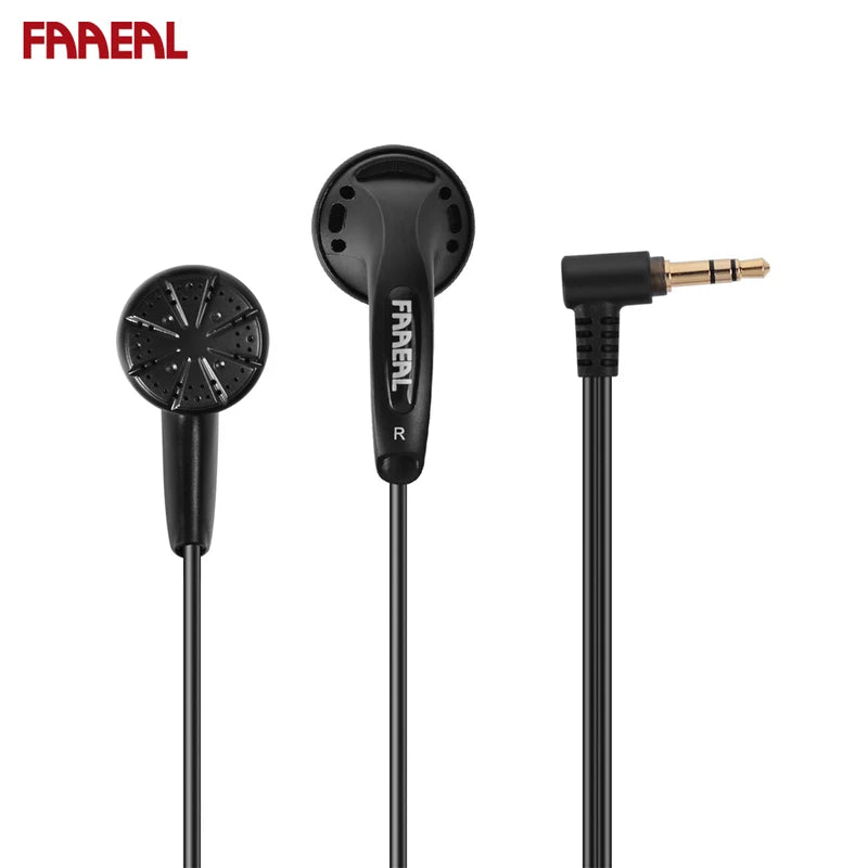 Wired Earbuds with Microphone - Super Bass Flat Head In-Ear Headphones