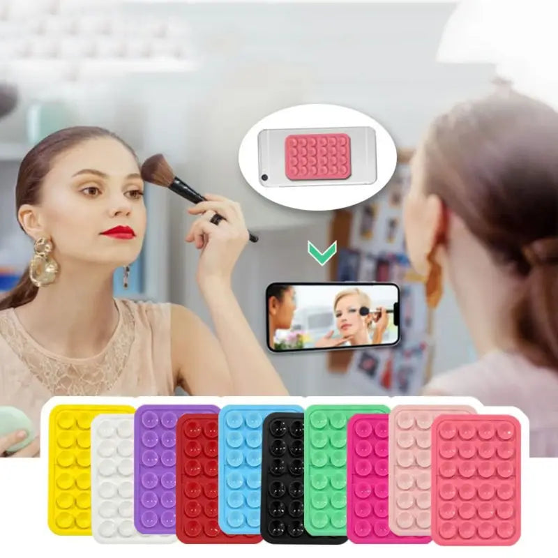 Mobile Phone Suction Cup Holder Silicone Adhesive Fixation Pad Space-Saving