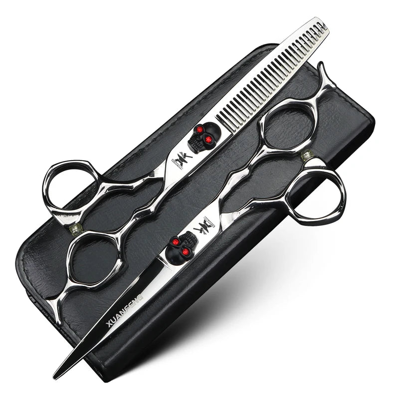 Professional 6-Inch Hair Cutting & Thinning Scissors - Japanese 440C Steel, Multiple Colors