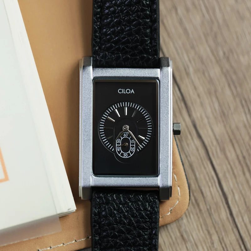 Men's Retro Waterproof Luxury Business Watch - Square Dial, High-Quality