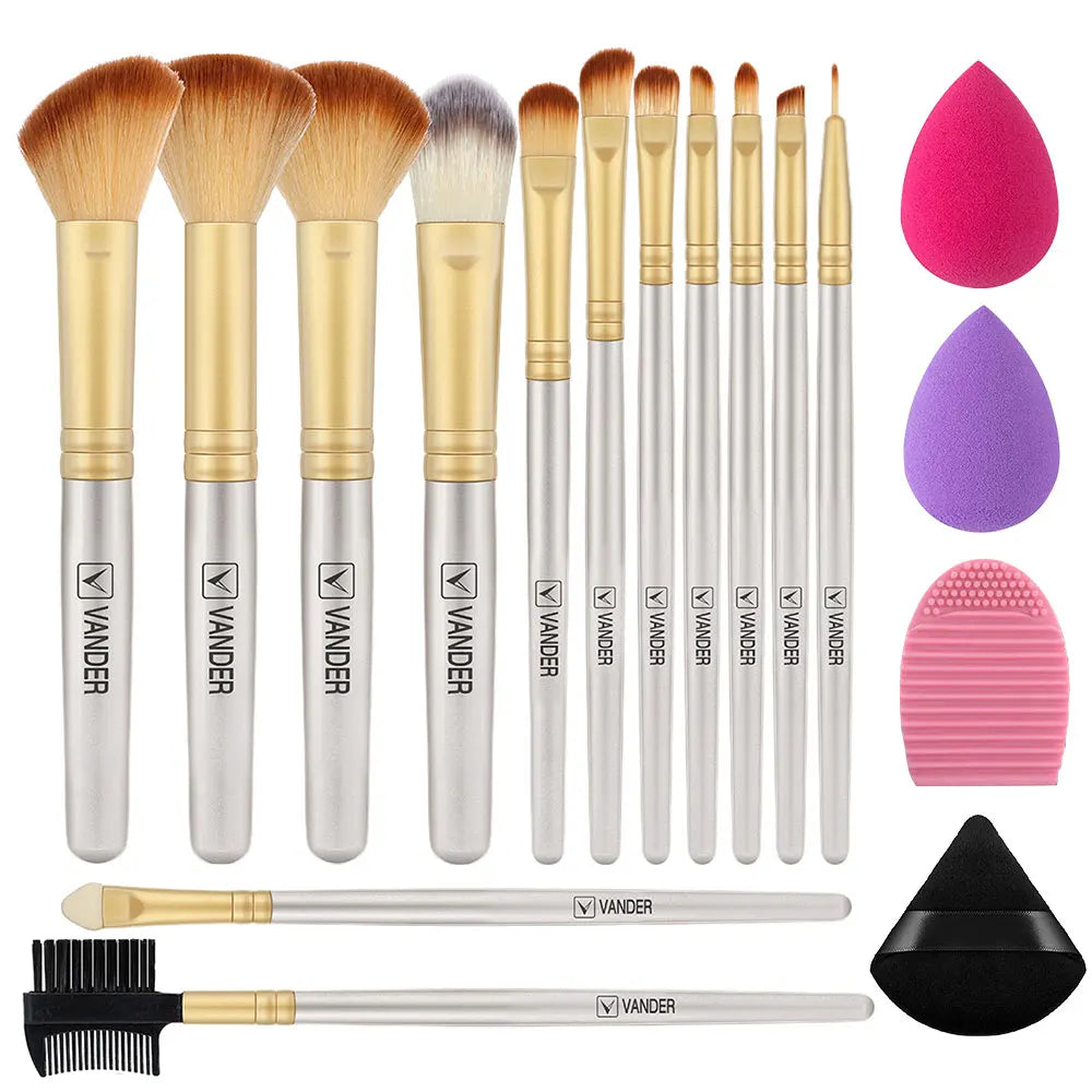 Makeup Brush and Sponge Set - Soft Fluffy Cosmetic Tools for Face & Eyes