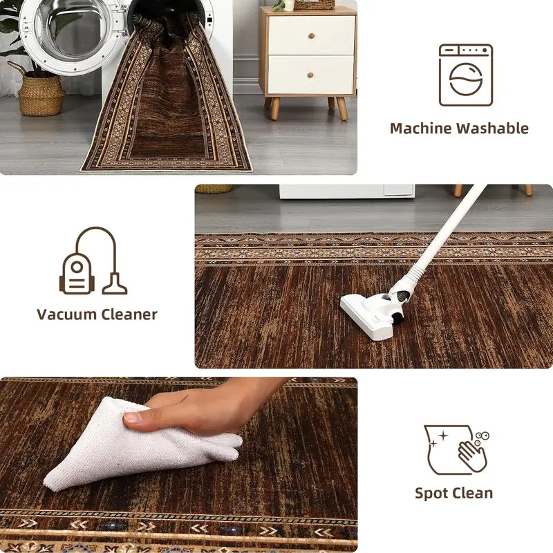 Outdoor Waterproof Area Rug 8x10ft - Non-Slip Floor Mat for Living Room & Patio