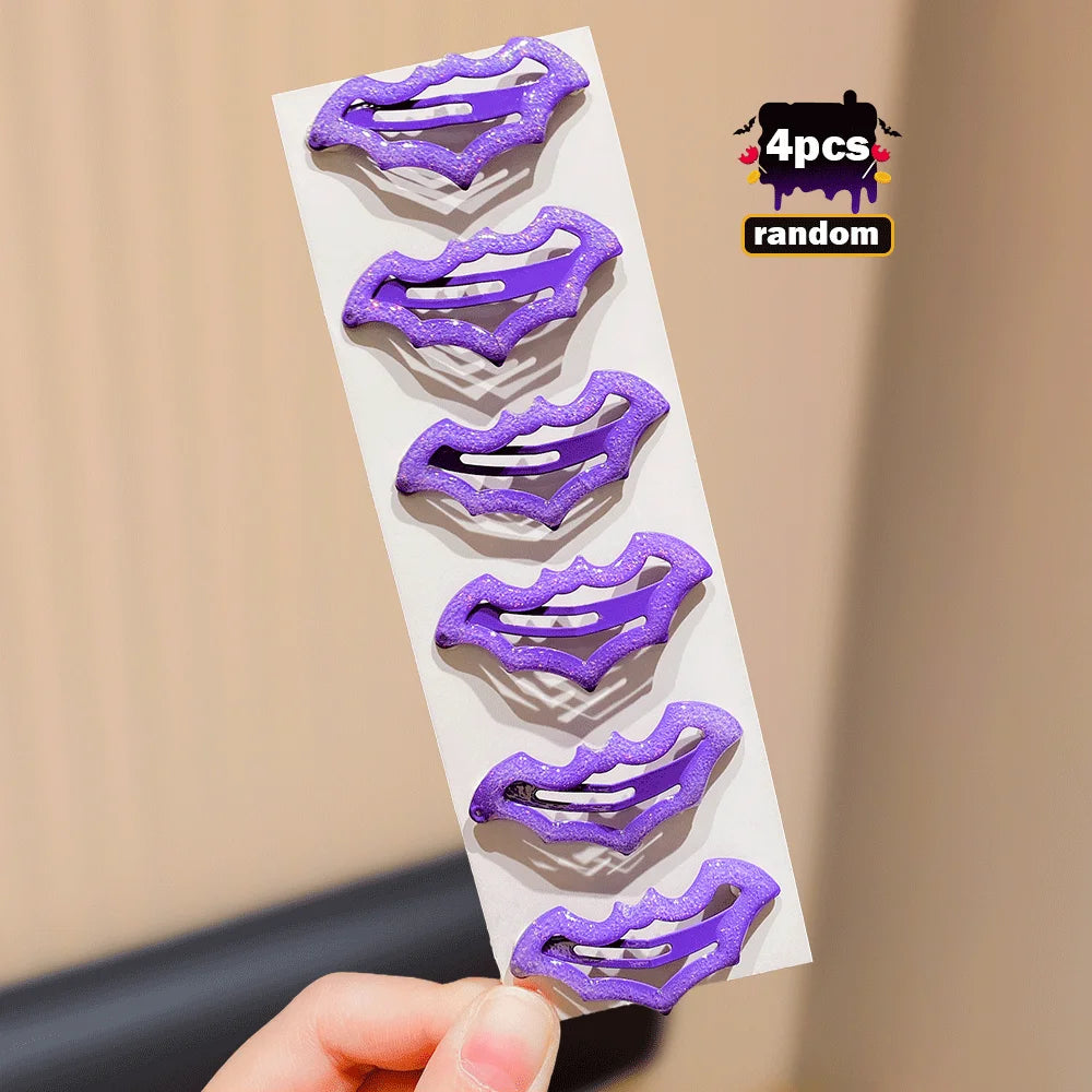 Halloween Bat Hairpins Set Multi-Color Cute Fashion Hair Accessories for Women Girls Party Gift