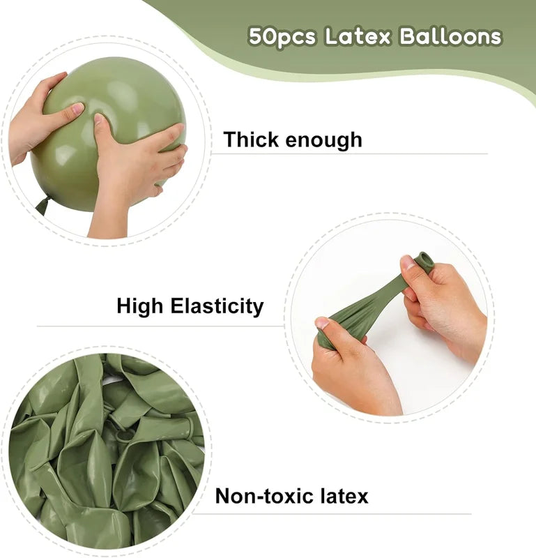 12 Inch Olive Green Latex Balloons for Wedding Birthday Baby Shower Party Decorations