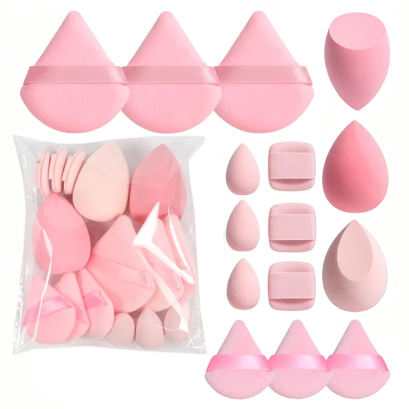 Makeup Powder Puffs Set with Mini Air Cushion & Egg Sponges - Multicolor